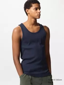 Майка в рубчик Uniqlo, цвет 69 синий