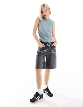 Майка Weekday – из смесового льна пыльно-зеленого цвета