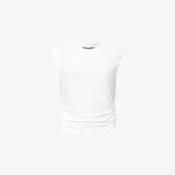 Майка West Allsaints с плиссировкой из стрейч-хлопка, белый