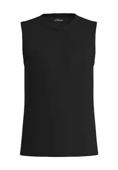 Майка, вышивка логотипа, для мужчин S.Oliver, цвет 9999 Grey/ Black