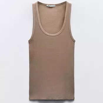 Майка Zara Cotton, бежевый