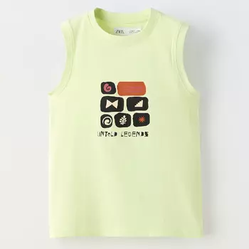Майка Zara Printed Vest, салатовый