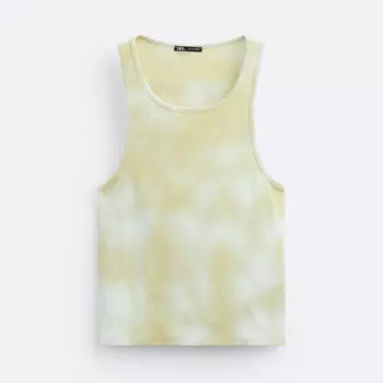 Майка Zara Tie-dye, светлый хаки
