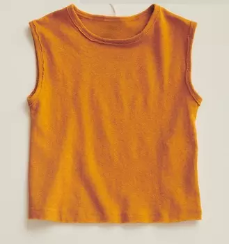 Майка Zara Timelesz Linen Blend Vest, темно-оранжевый