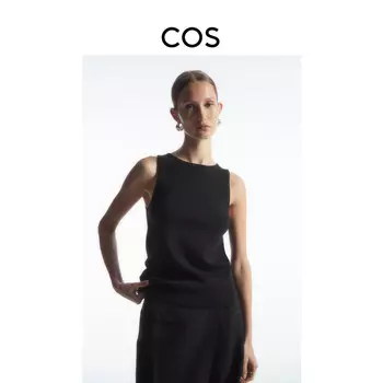 Майка женская Cos в рубчик, черный