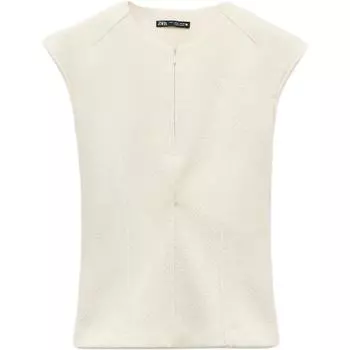 Майка женская цвета экрю ZARA, Ecru