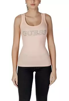 Майка женская GUESS со стразами, розовый