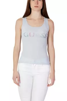 Майка женская GUESS со стразами, светло-голубой