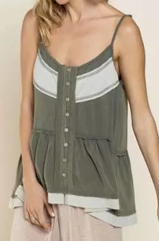 Майка женская POL, оливково-зеленый