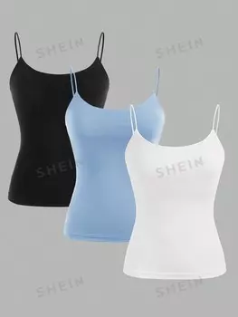 Майка женская Shein Ezwear на бретельках, 3 штуки