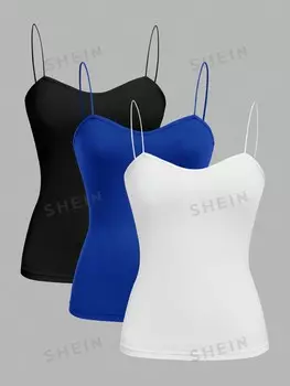 Майка женская Shein Ezwear облегающая, 3 штуки