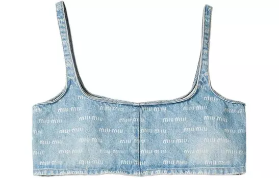 Майка женская светло-голубая Miu Miu