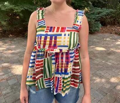 Майка женская THML, кремовый/мультиколор