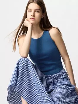 Майка женская в рубчик Uniqlo, цвет 66 синий