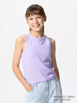 Майка женская в рубчик Uniqlo, цвет 70 фиолетовый
