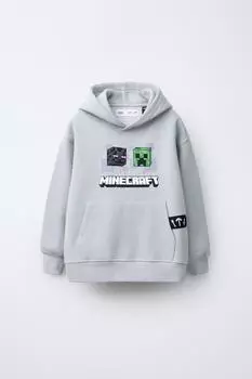 Майнкрафт mojang ab. толстовка с капюшоном ZARA, цвет Ice
