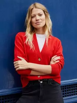 Майя кардиган из чистой шерсти Baukjen, красный