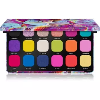 Makeup Revolution, Forever Flawless палитра теней для век оттенка Digi Butterfly 18 x 1,1 г