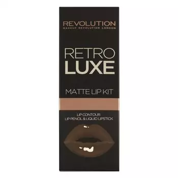 Makeup Revolution, Наборы матовых губ Retro Luxe, карандаш для губ + блеск для губ Glory, 1 г + 5,5 мл