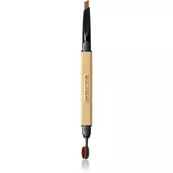 Makeup Revolution, PRO Карандаш для бровей Rockstar двусторонний с кисточкой оттенок Soft Brown 0,25 г
