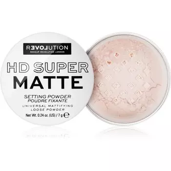 Makeup Revolution, Relove Hd Super Matte, фиксирующая прозрачная пудра с матовым финишем, прозрачный оттенок, 7 G