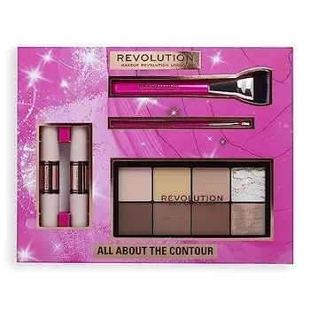 Makeup Revolution, Revolution All About The Contour — контурные палочки, контурные кисти и подарочный набор контурной палитры