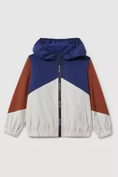 Макинтош с капюшоном в стиле колор блок от Bates Reiss, серый