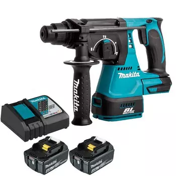 Перфоратор Makita DHR242RME + два аккумулятора 18V/4.0Ah, зарядное устройство