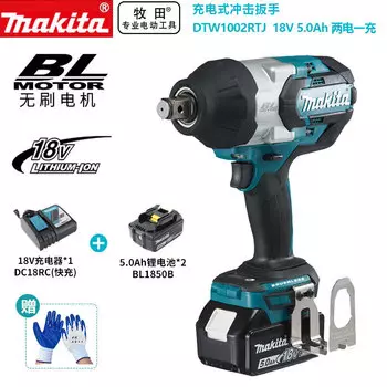 Электрогайковерт Makita DTW1002RTJ + два аккумулятора 5.0Ah, зарядное устройство