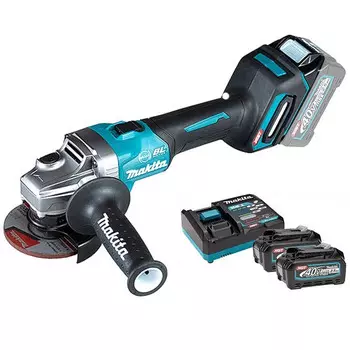 Угловая шлифовальная машина Makita GA005GD201 + два аккумулятора 2.5Ah
