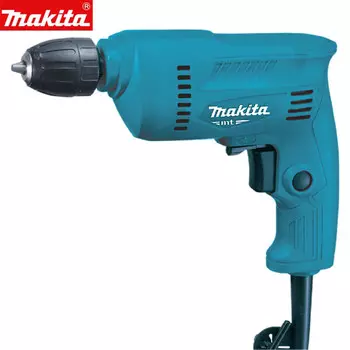 Makita M0601B ручная электрическая дрель, проводная, с регулируемой скоростью, бытовая многофункциональная пистолетная дрель, электрическая отвертка, инструмент, самоблокирующийся патрон