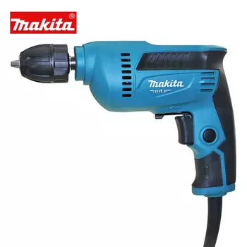 Makita M6002B Бытовая электрическая ручная дрель мощностью 450 Вт с регулировкой скорости вперед и назад, ручная электрическая дрель многофункциональная, быстрозажимной патрон, картонная коробка, стандартная комплектация/1 комплект