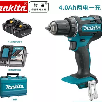 Дрель электрическая Makita DDF482RME + два аккумулятора 18V/4.0Ah, зарядное устройство