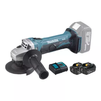 Шлифовальная машина Makita DGA402, 100 мм + два аккумулятора 4.0Ah, зарядное устройство