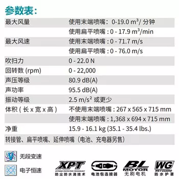 Makita рюкзак аккумуляторный фен мощный пылесборник объем воздуха 19.0м/минUB002CZ01 голый металл