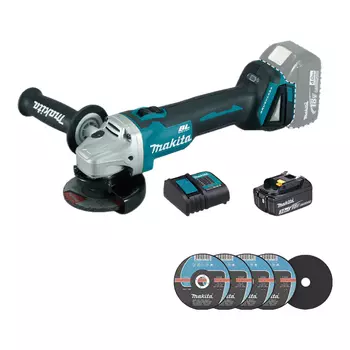 Угловая шлифовальная машина Makita DGA404, 100 мм + аккумулятор 3.0Ah, зарядное устройство