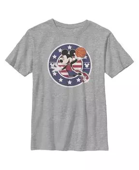 Мальчик Микки & Детская футболка Друзья с Микки Маусом Баскетбол Данк Disney, серый