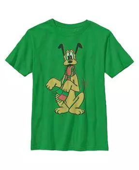 Мальчик Микки & Детская футболка Happy Tail Pluto Holiday Friends Disney, зеленый