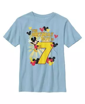 Мальчик Микки & Детская футболка Именинник 7 лет Friends Друзья Disney, синий