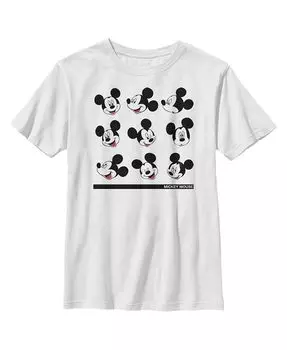 Мальчик Микки & Детская футболка с Микки Маусом и глупыми лицами Friends Disney, белый