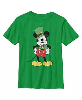 Мальчик Микки & Детская футболка с ретро-портретом Друзья ко Дню Святого Патрика Disney, зеленый