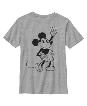 Мальчик Микки & Детская футболка со знаком мира Друзья с Микки Маусом Disney, серый