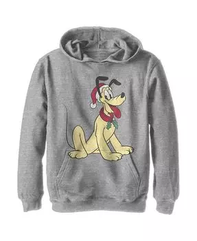 Мальчик Микки & Друзья Плутона Улыбка в шляпе Санты Детская толстовка с капюшоном Disney, серый
