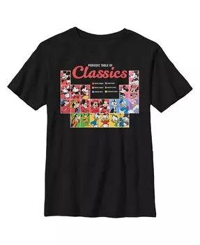 Мальчик Микки & Классическая детская футболка Друзья с периодической таблицей Друзья Disney, черный