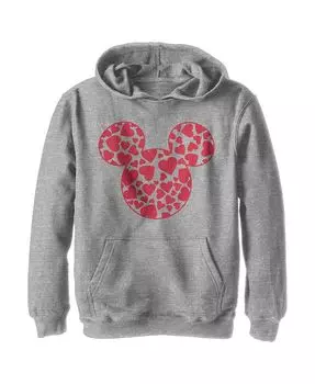 Мальчик Микки & Толстовка с капюшоном для детей с логотипом Микки Мауса Друзья и сердечками Disney, серый