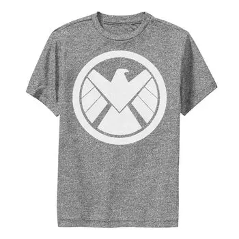Мальчики 8–20 лет. Агенты S.H.I.E.L.D. Винтажная футболка с графическим рисунком Grungy Logo Marvel