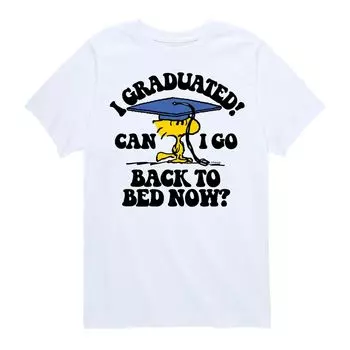 Мальчики 8–20 лет. Арахис. Вудсток. Я закончил школу! Футболка Back To Bed с графическим рисунком Licensed Character, белый