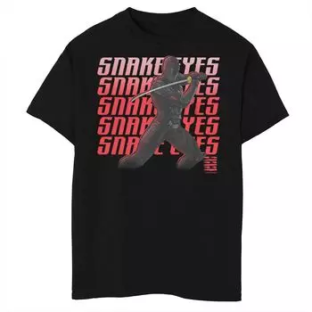 Мальчики 8-20 лет Футболка с портретом Joe Snake Eyes Word Stack Licensed Character