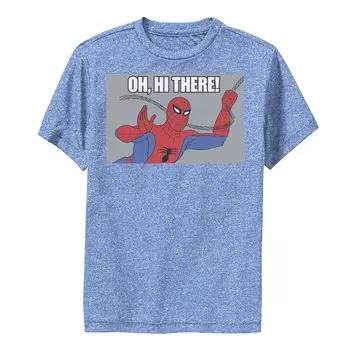 Мальчики 8–20 лет. Marvel Spider-Man Качается О, привет! Винтажная футболка с изображением портрета Marvel