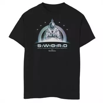 Мальчики 8–20 лет Marvel WandaVision S.W.O.R.D. Футболка с логотипом космического скафандра и графическим рисунком Marvel